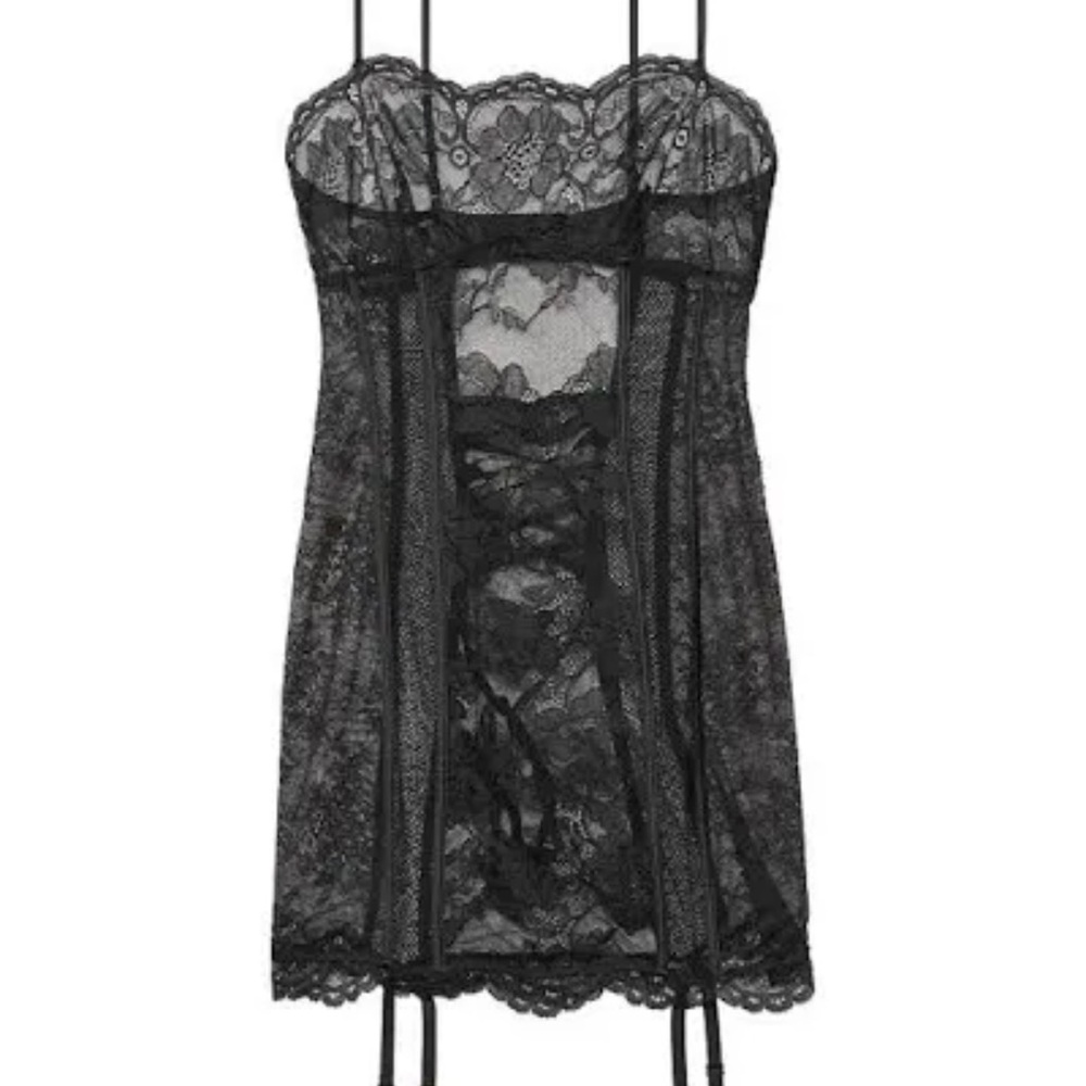 New! Victoria's‎ Secret Black Lace Slip Dress XL